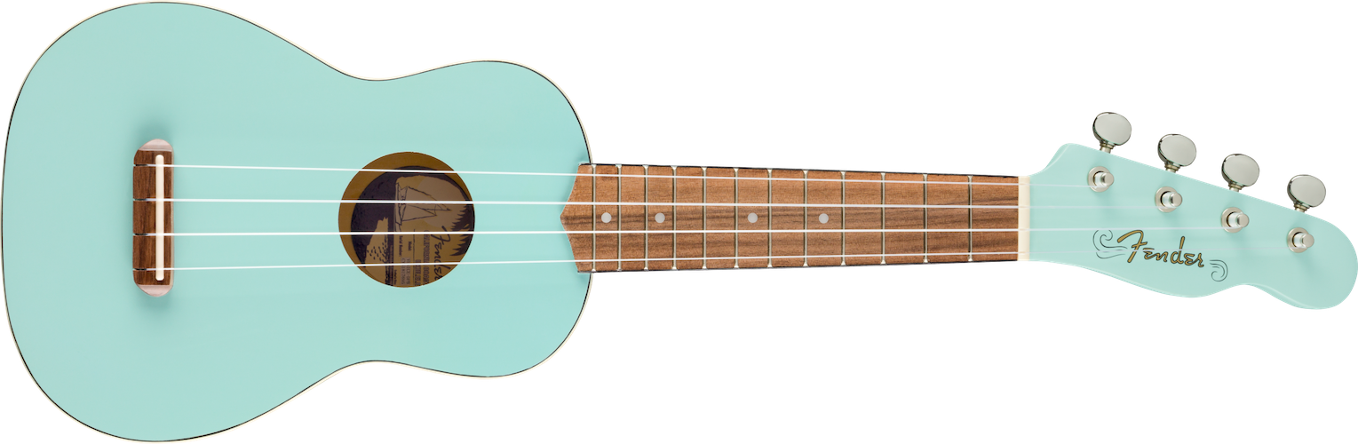 Fender Venice Soprano Uke, Walnut Fingerboard, Daphne Blue