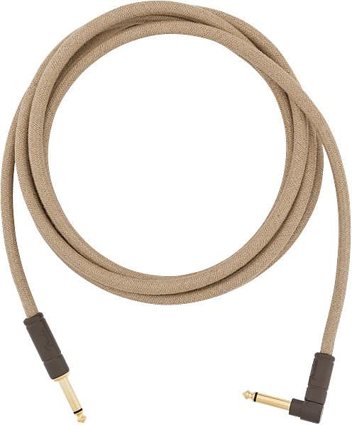 Fender 10' Angled Festival Instrument Cable, Pure Hemp, Natural