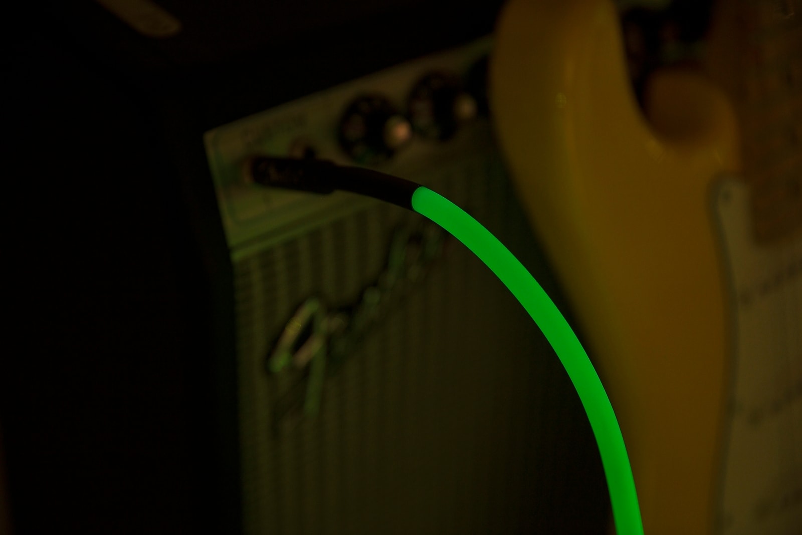 Fender Professional Glow in the Dark Cable, Green, 10'