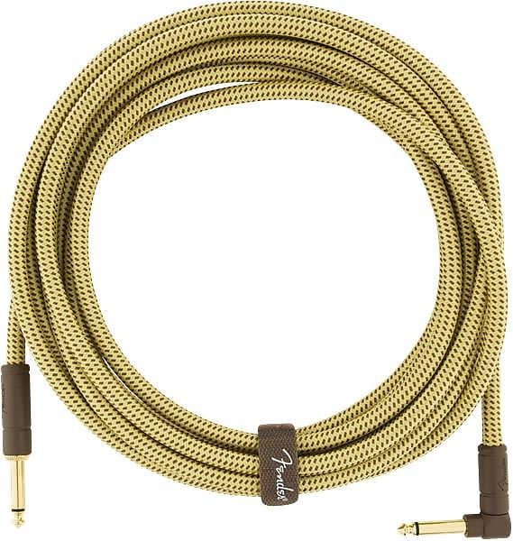 Fender Deluxe Series Instrument Cable, Straight/Angle, 18.6', Tweed