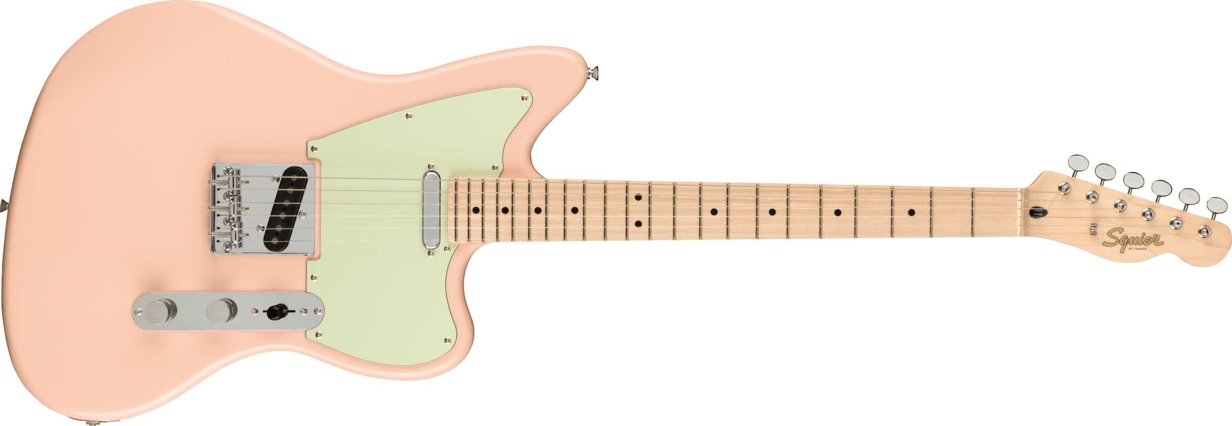Fender Squier Paranormal Offset Telecaster Maple FB Mint Pickguard, Shell Pink