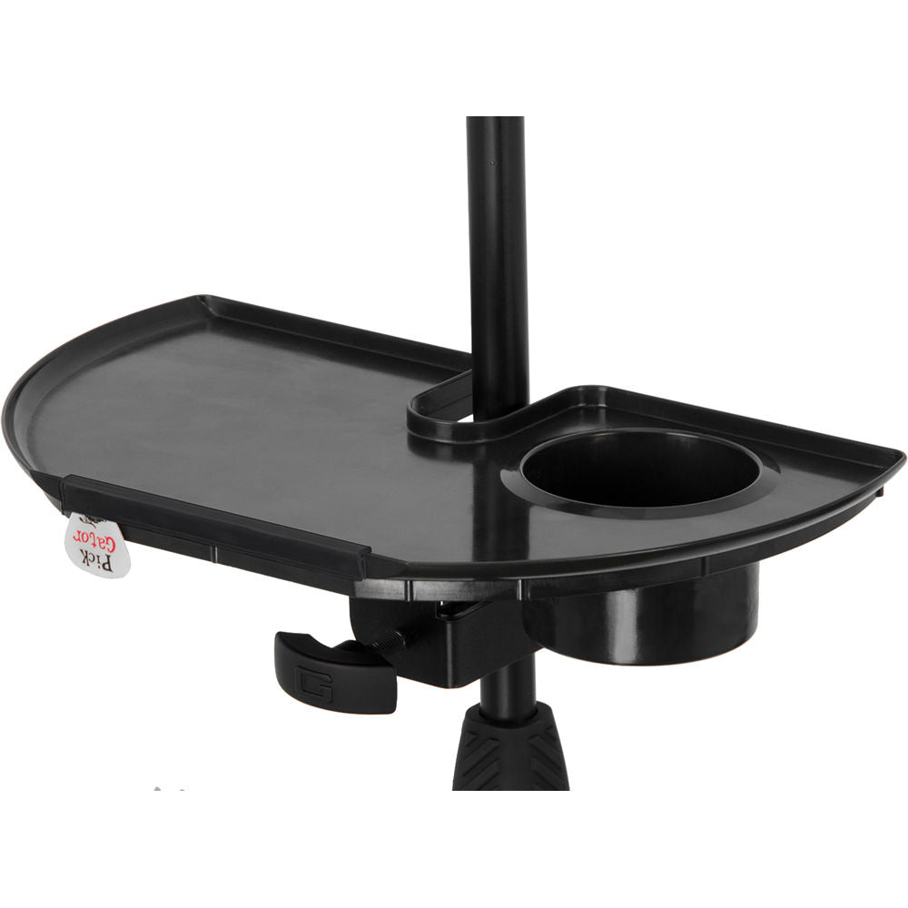 Gator Frameworks Microphone Stand Accessory Tray Drink Holder & Guitar Pick Tab