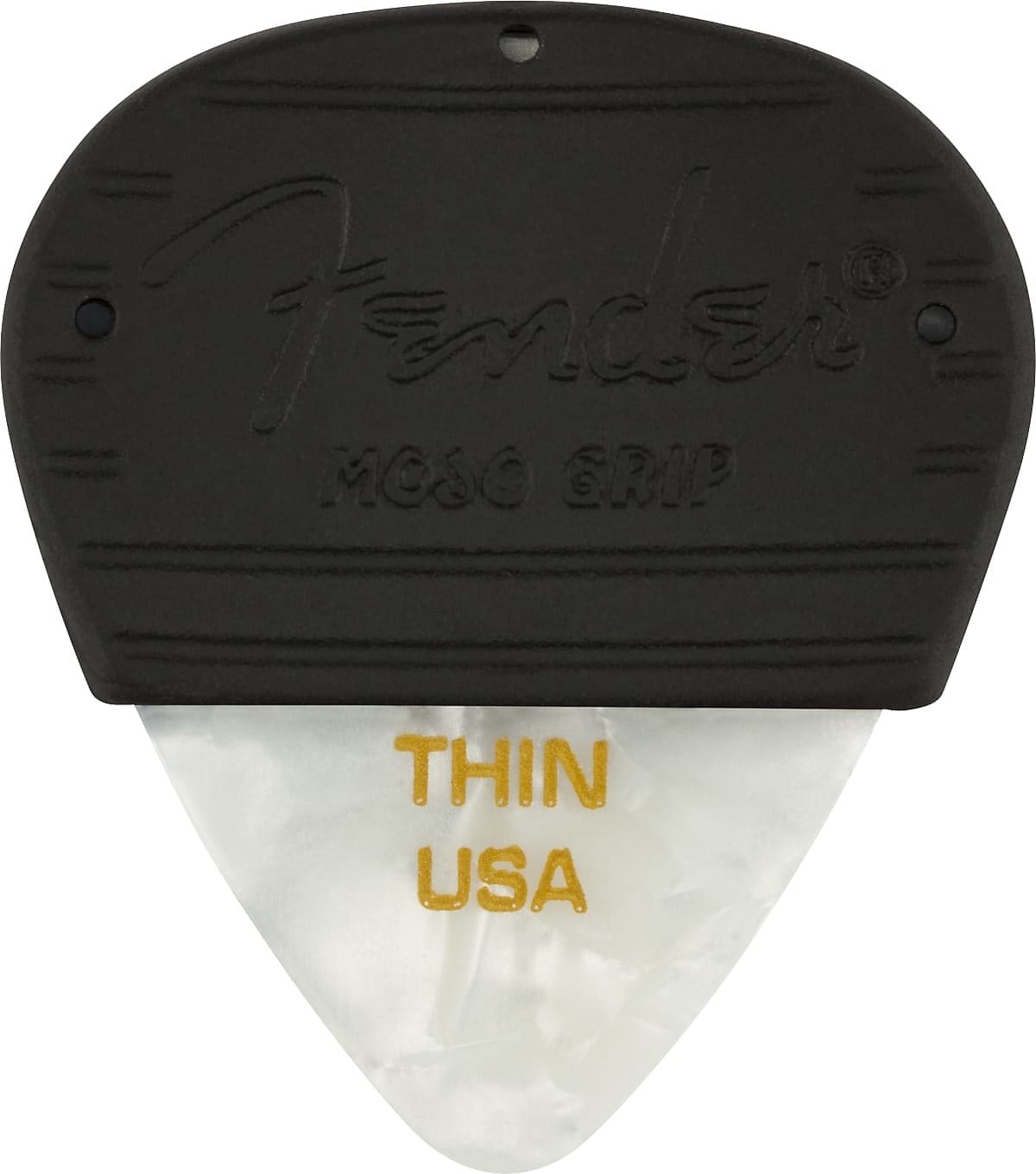 Fender Mojo Grip Picks, Celluloid, Thin, 3-Pack, White Moto