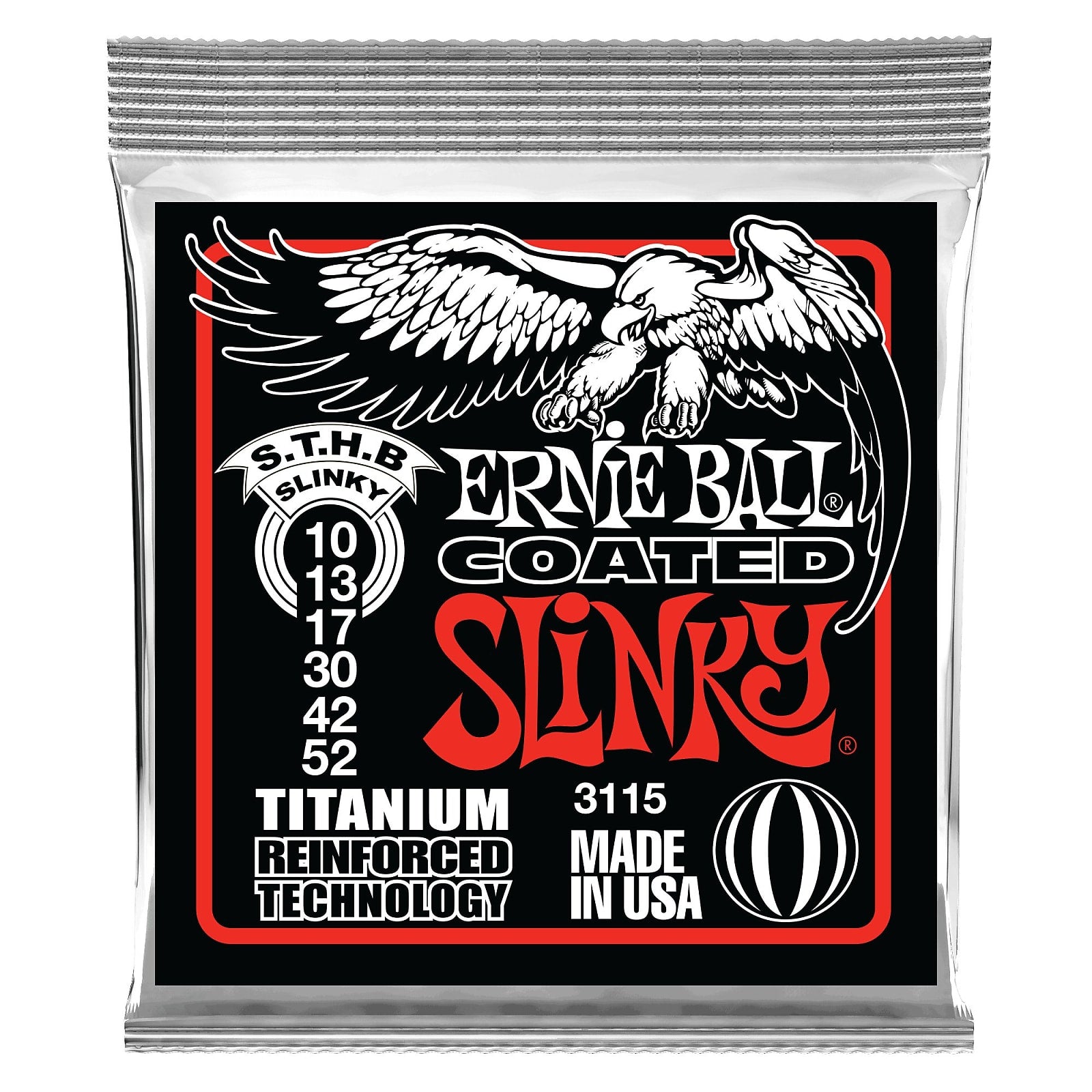 Ernie Ball 3115 Coated STHB Skinny Top Heavy Bottom Slinky Guitar Strings 10-52