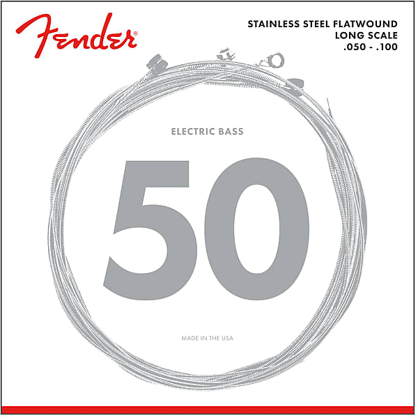 Fender 9050's Bass Strings Stainless Steel Flatwound 9050ML .050-.100 Gauges (4)