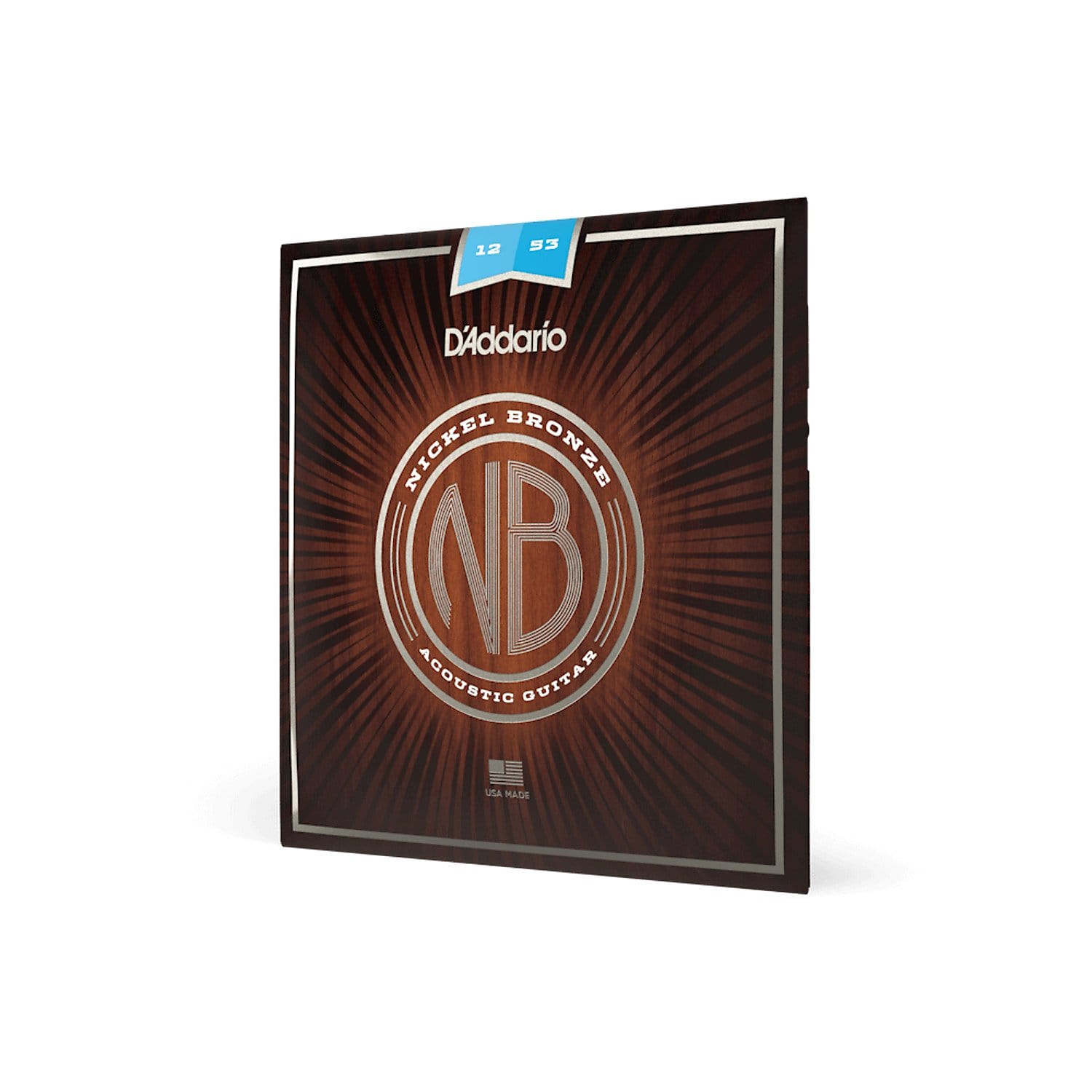 D'Addario NB1253 Nickel Bronze Acoustic Guitar Strings, Light, 12-53