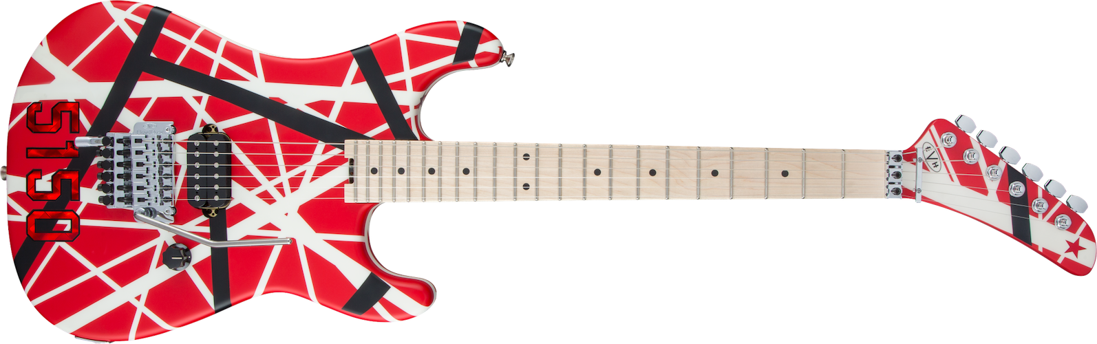 EVH Striped Series 5150, Maple Fingerboard, Red with Black and White Stripes