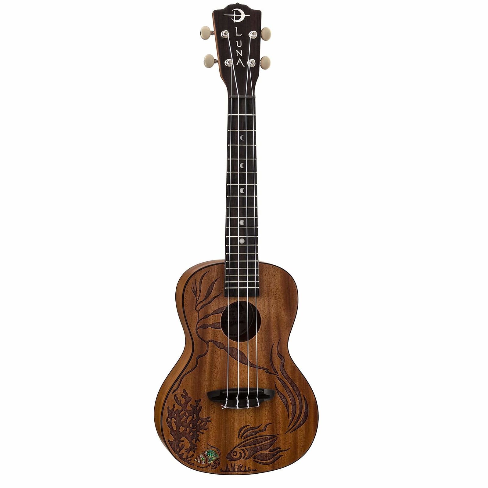 Luna Ukulele Coral Solid Mahogany Concert w/Bag