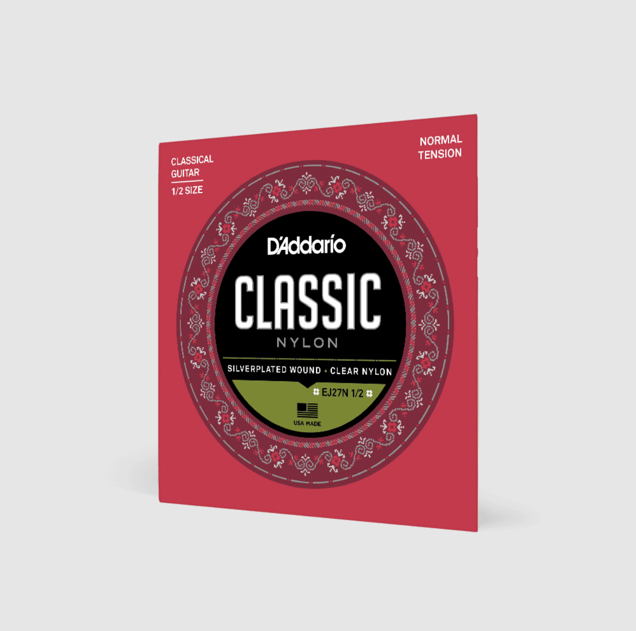 D'Addario EJ27N 1/2 Student Nylon Classical Guitar Strings, Normal Tension