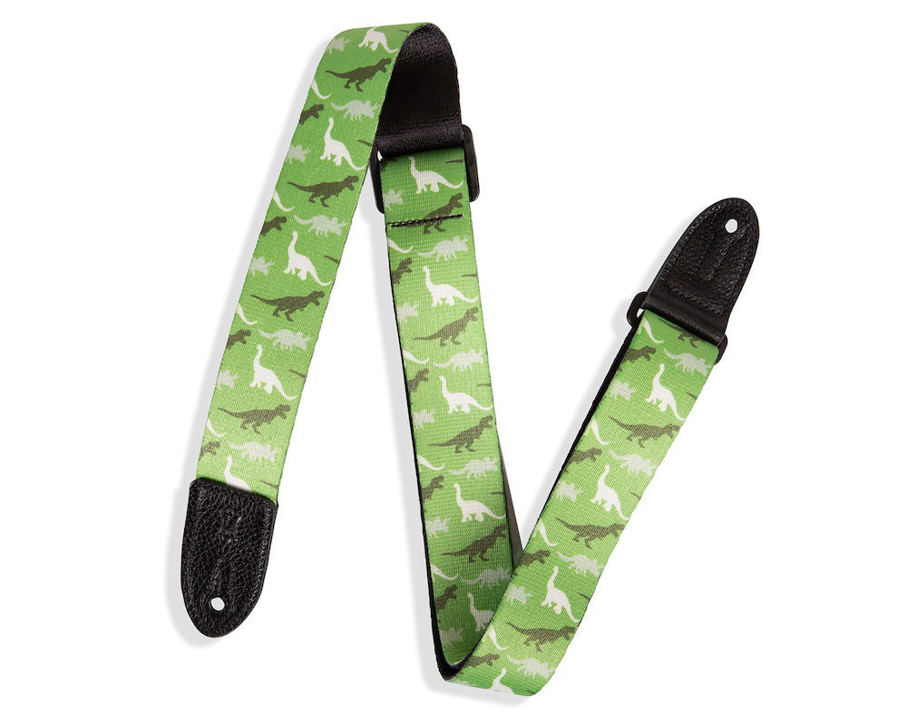 Levy's 1 1/2 inch Wide Kids Guitar Strap - Dinosaur Camo