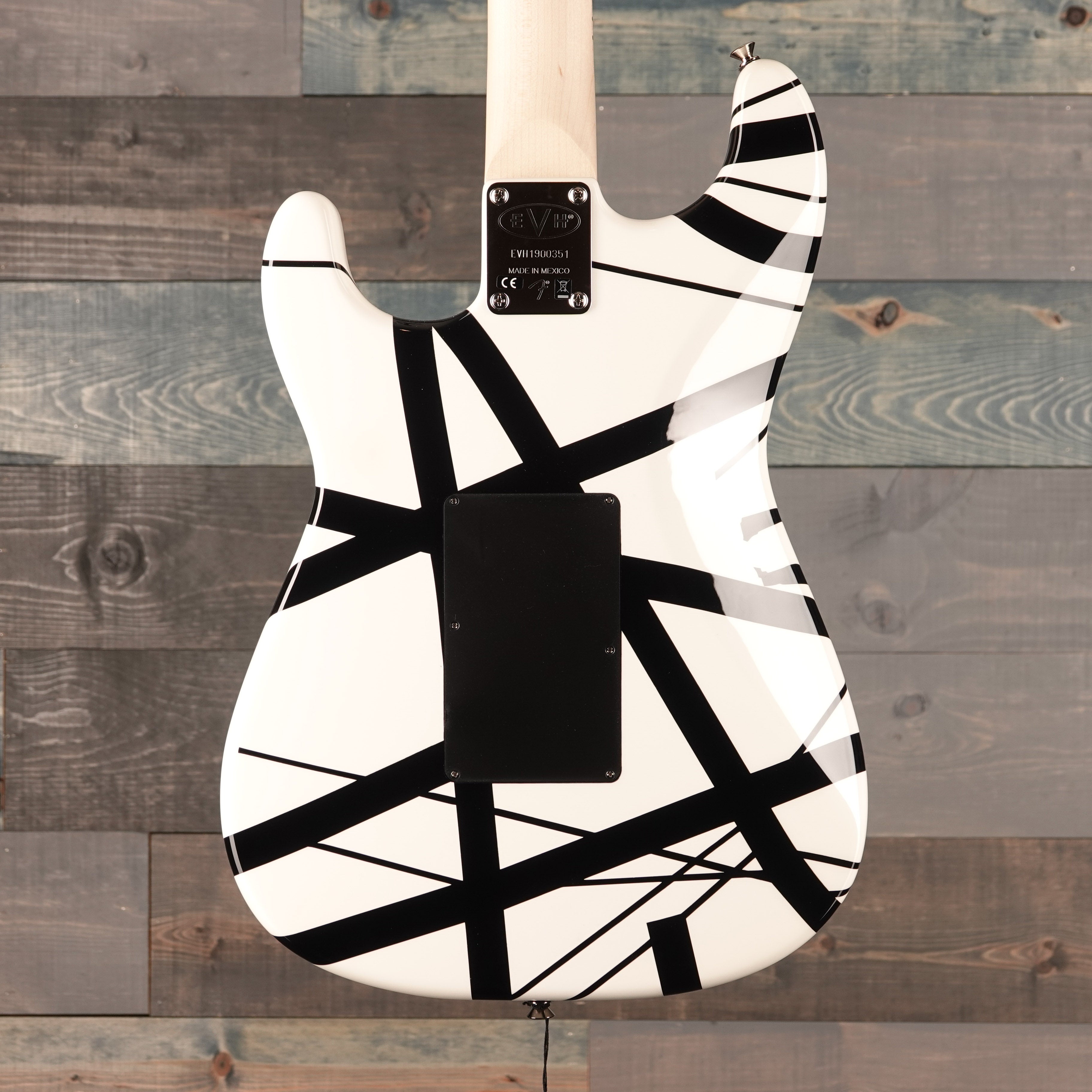 EVH Striped Series White with Black Stripes