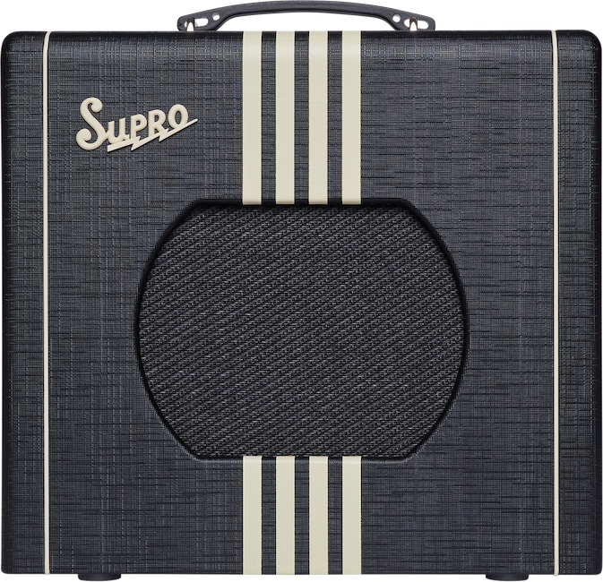 Supro 1820RBC Delta King 10 1x10 - Black w/Cream Stripes