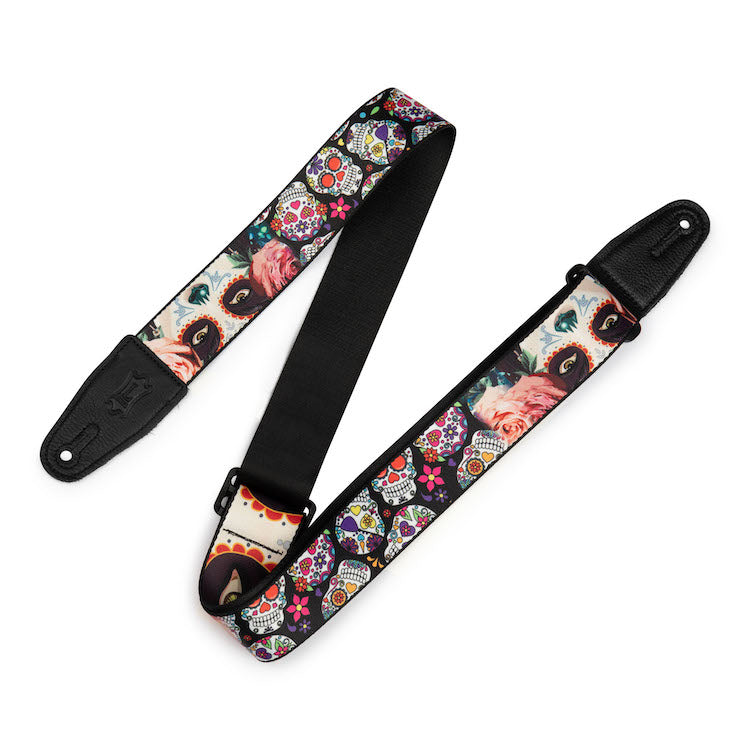 Levy's 2" Poly Calaca Series Guitar Strap - Eyes design