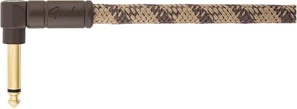 Fender 10' Angled Festival Instrument Cable, Pure Hemp, Brown Stripe