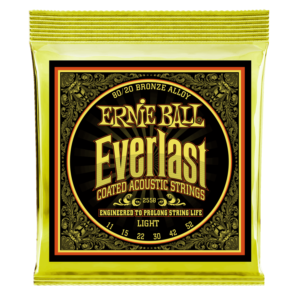 Ernie Ball Everlast Light Coated 2558 80/20 Bronze Acoustic Guitar Strings