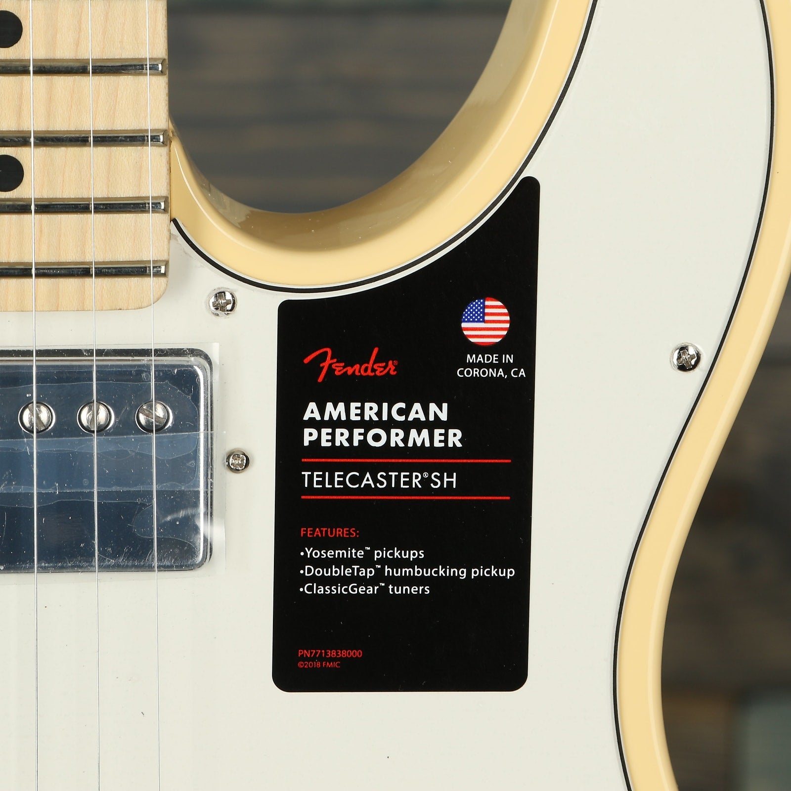 Fender American Performer Telecaster Humbucking Maple Fingerboard, Vintage White