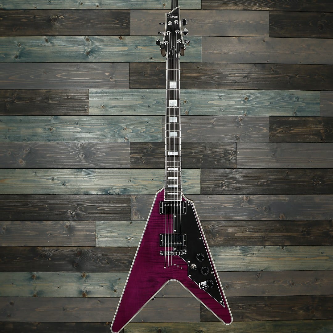 Schecter 654 V-1 Custom Guitar - Trans Purple
