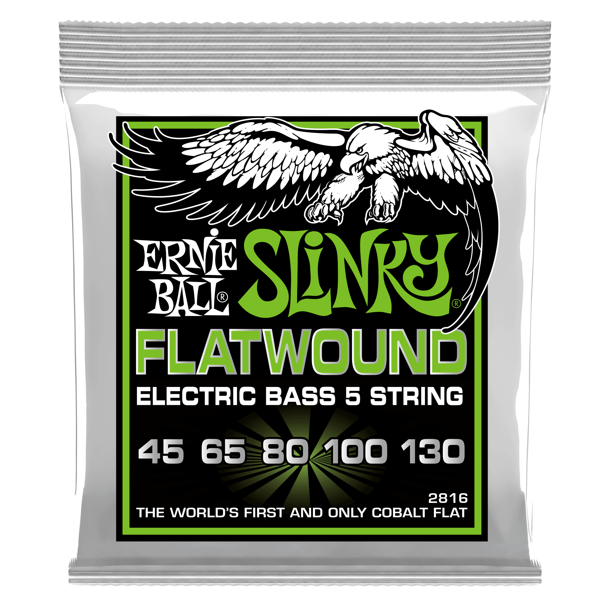 Ernie Ball 2816 Regular Slinky 5-String Flatwound Electric Bass Strings - 45-130