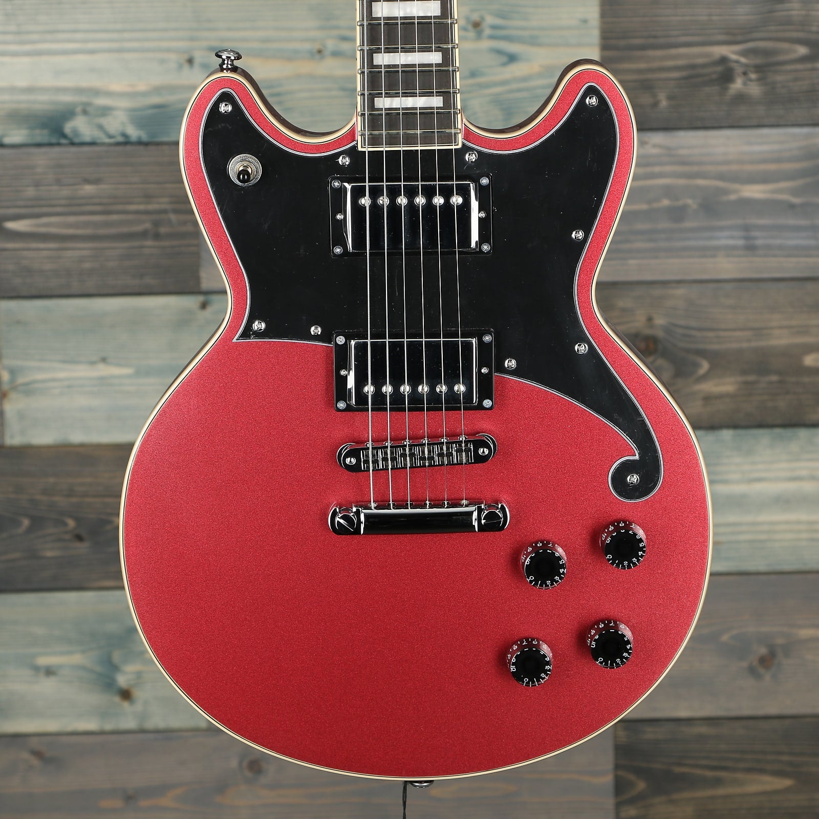 D'Angelico Premier Brighton Solid Body Guitar - Oxblood