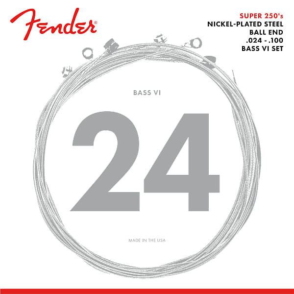 Fender Super 250 Bass VI Strings, Nickel Plated Steel, Ball End