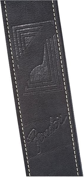 Fender Monogram Leather Strap - Black
