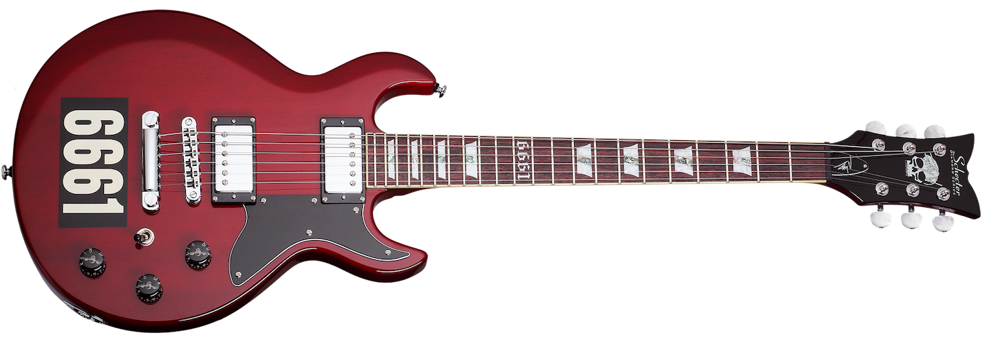 Schecter Zacky Vengeance Custom Reissue - See Thru Cherry w/6661 Graphic