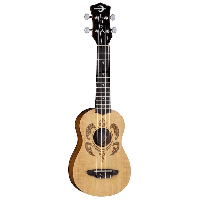 Luna Ukulele HONU Turtle Spruce Soprano w/Bag