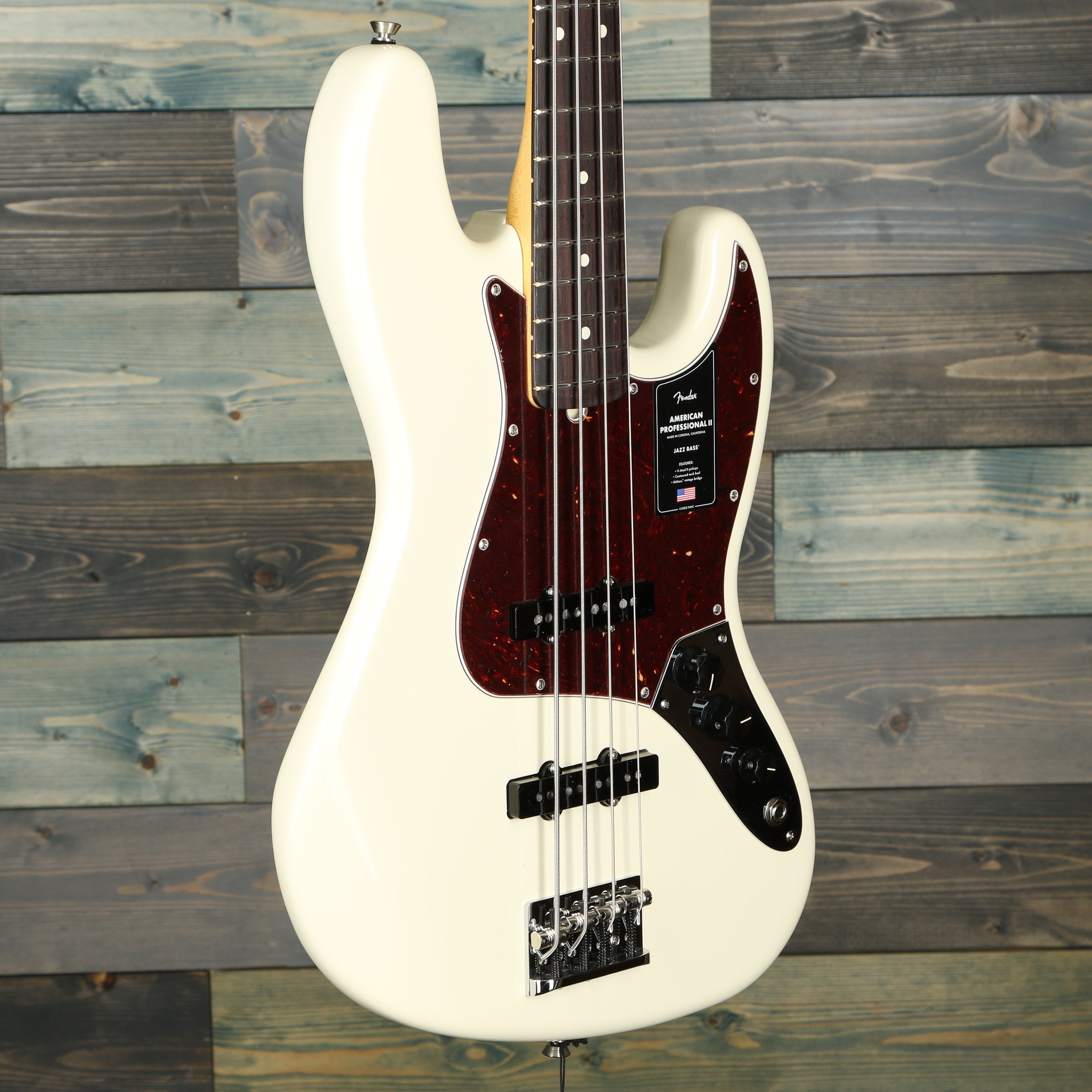 Fender American Professional II Jazz Bass, Rosewood FB, Olympic White w/Case