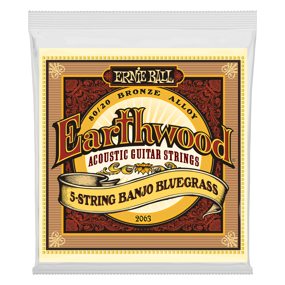 Ernie Ball 2063 Earthwood 5-String Banjo 80/20 Bronze Acoustic Guitar Strings