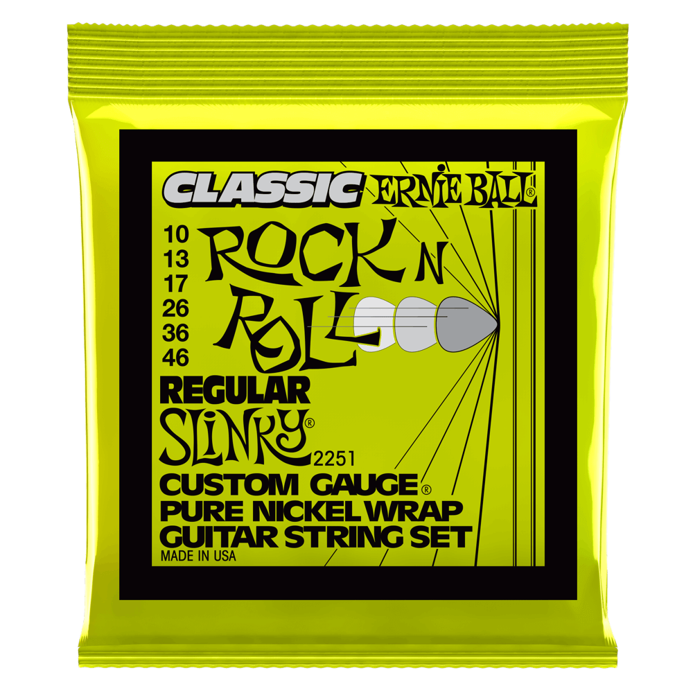 Ernie Ball 2251 Regular Slinky Classic Rock n Roll Pure Nickel Wrap Elec Strings