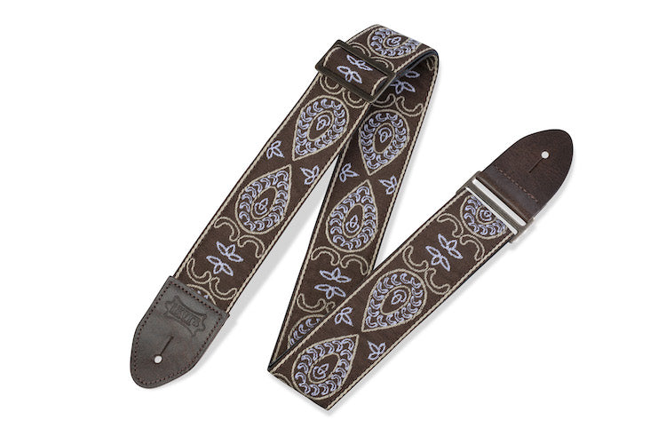 Levy's 2" Wide Jacquard Guitar Strap - Vintage Hootenanny Brown