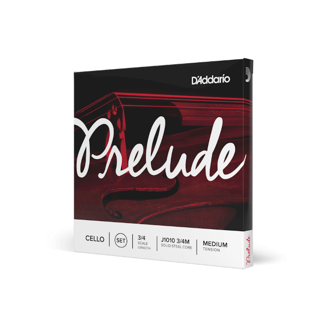 D'Addario Prelude Cello String Set, 3/4 Scale, Medium Tension