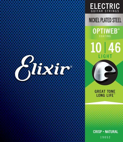 Elixir Strings 19052 Electric Nickel Plated Steel w/OPTIWEB Coating, Light