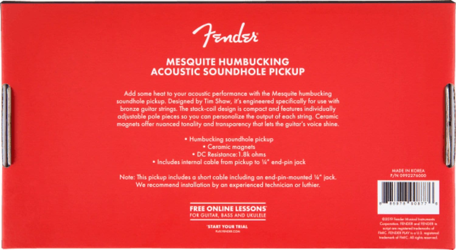 Fender Mesquite Humbucking Acoustic Soundhole Pickup