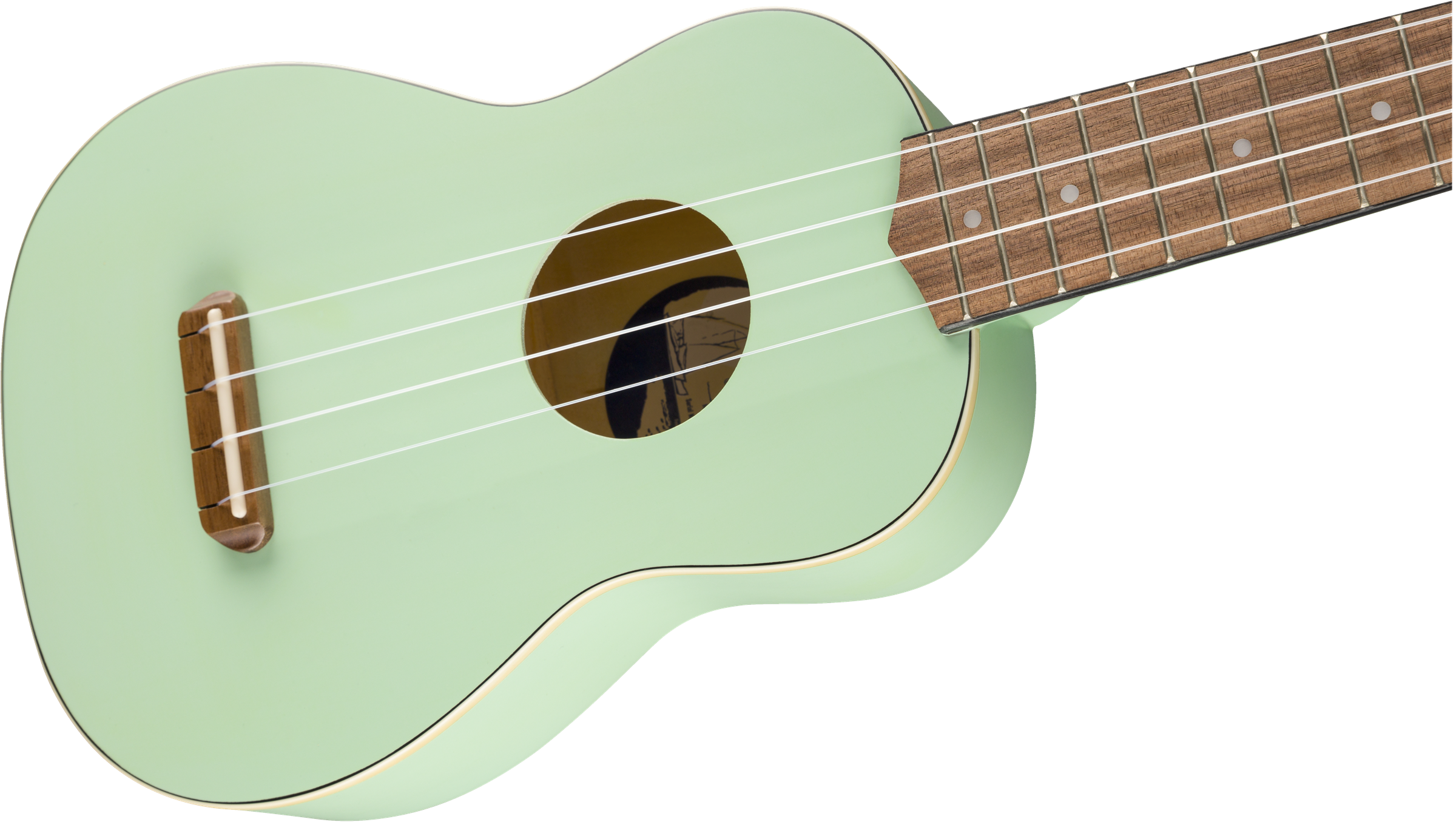 Fender Venice Soprano Uke, Walnut Fingerboard, Surf Green