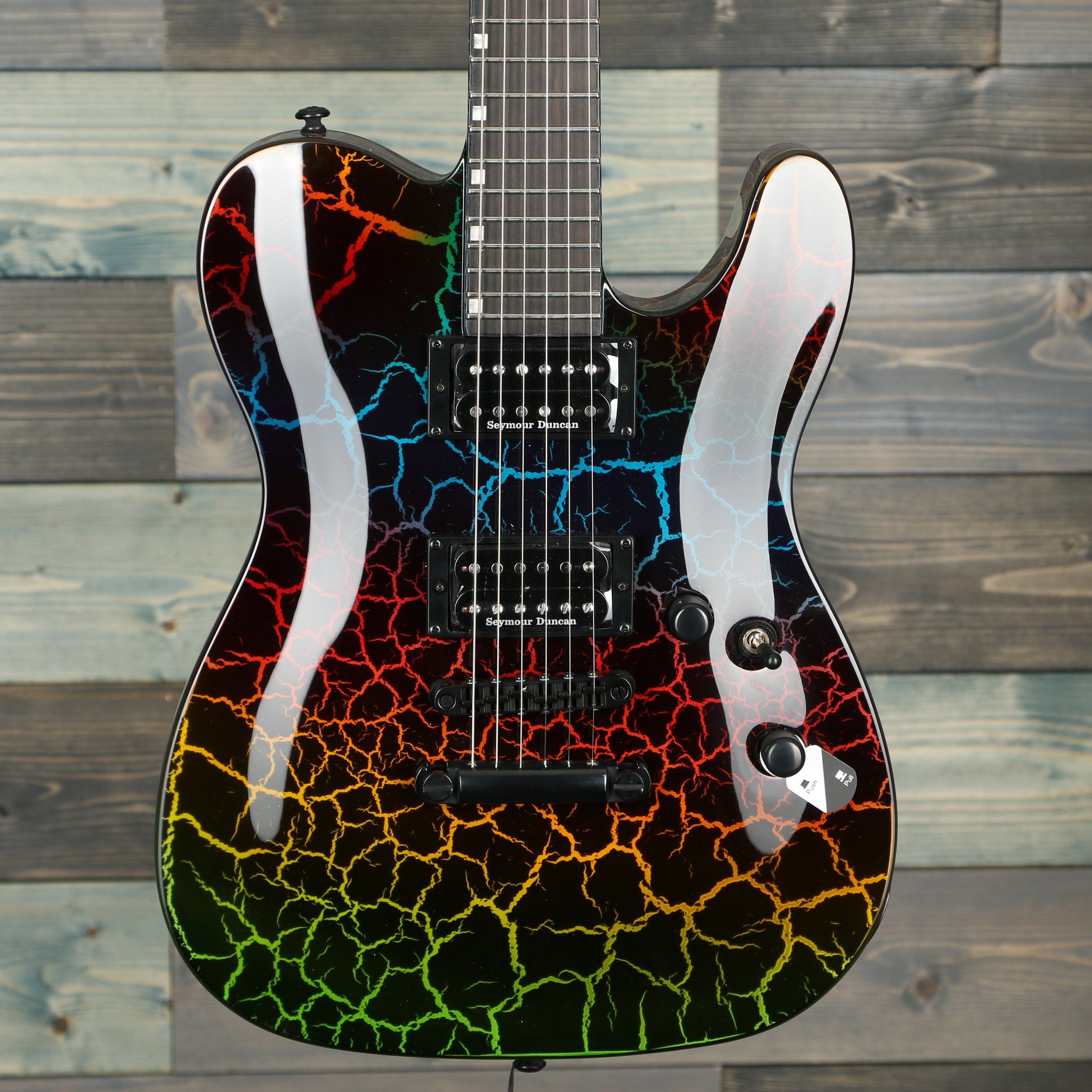 ESP LTD Eclipse NT '87 Non-Trem Electric Guitar - Rainbow Crackle