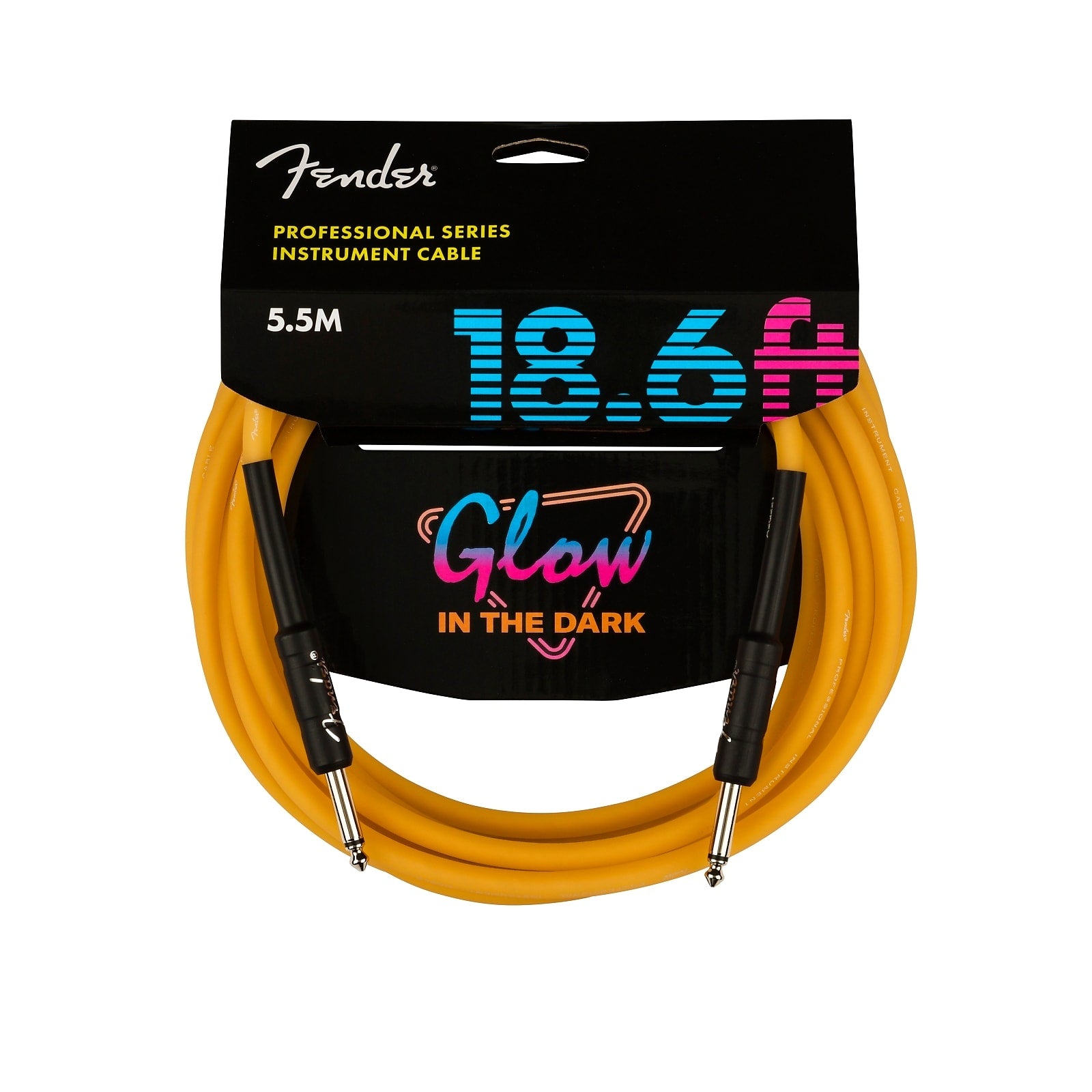 Fender Professional Glow in the Dark Cable, Orange, 18.6'