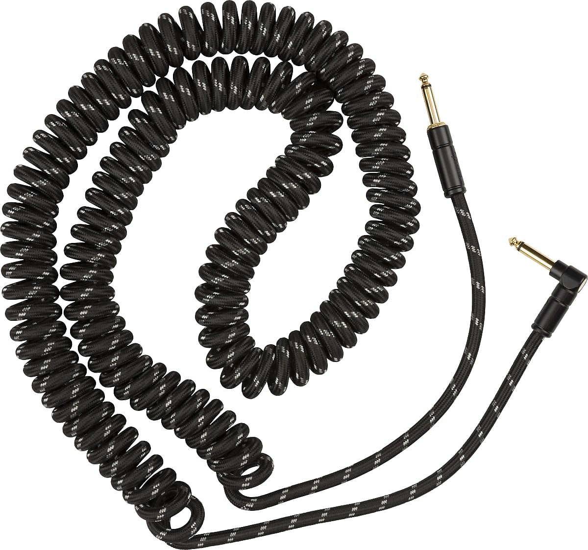 Fender Deluxe Coil Cable, 30', Black Tweed