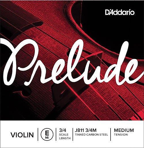 D'Addario Prelude Violin Single E String, 3/4 Scale, Medium Tension