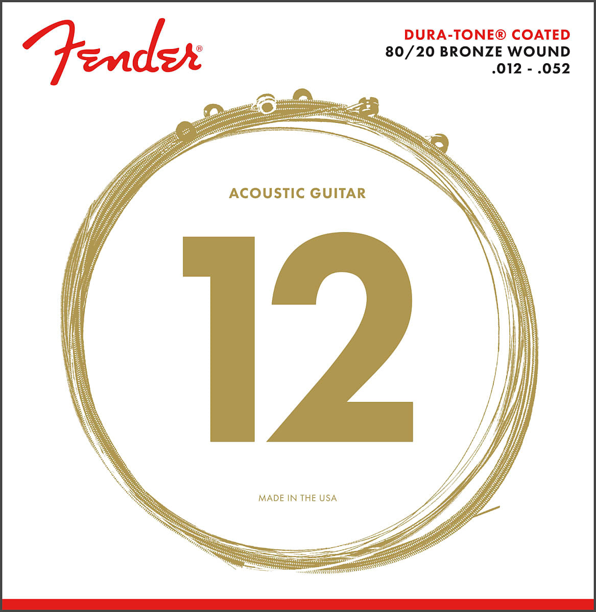 Fender Dura-Tone® 880L 80/20 Coated 12-52 Acoustic Guitar Strings