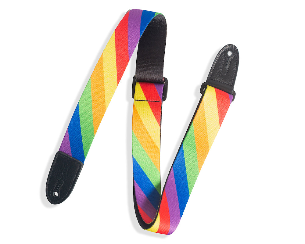 Levy's 1 1/2 inch Wide Kids Guitar Strap - Rainbow