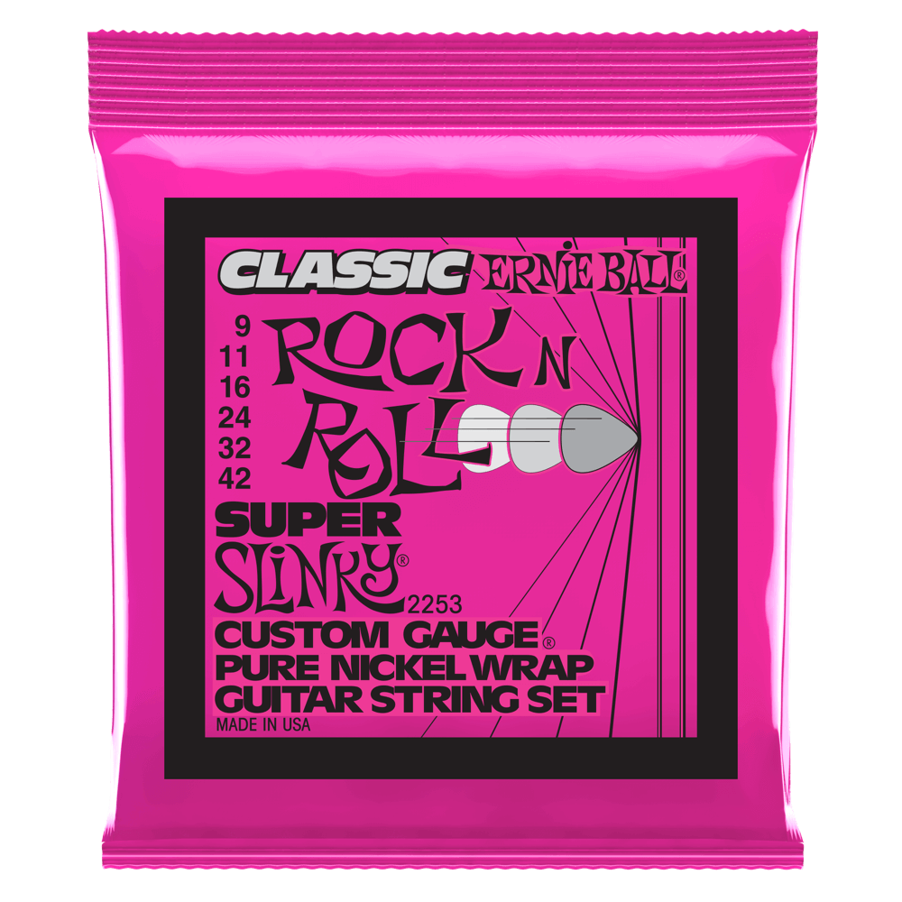 Ernie Ball 2253 Super Slinky Classic Pure Nickel Wrap Electric Guitar Strings