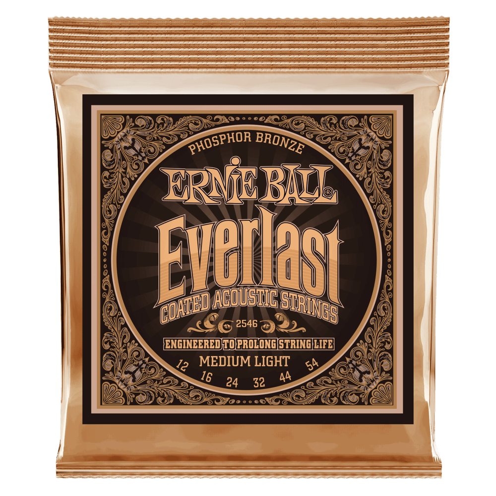 Ernie Ball Everlast Medium Light Coated 2546 Phosphor Bronze Acoustic Strings