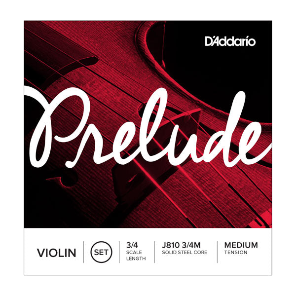 D'Addario Prelude Violin String Set, 3/4 Scale, Medium Tension