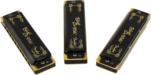 Fender Blues DeVille Harmonica, Pack of 3, with Case