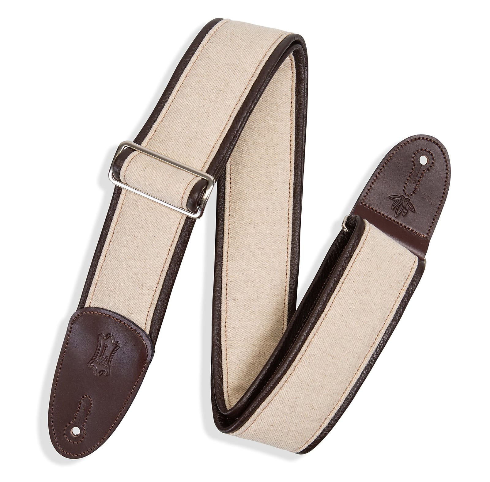 Levy's MHG7-DBR 2.5in Hemp Guitar Strap Supple Padding Wrapped / Garment Leather
