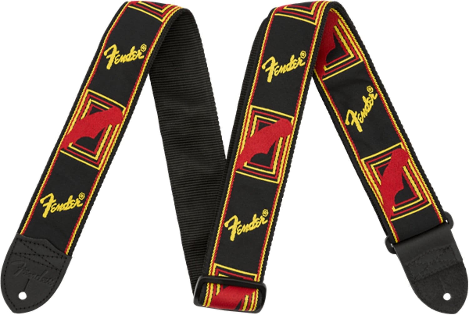 Fender Black /Yellow /Red Monogrammed Strap