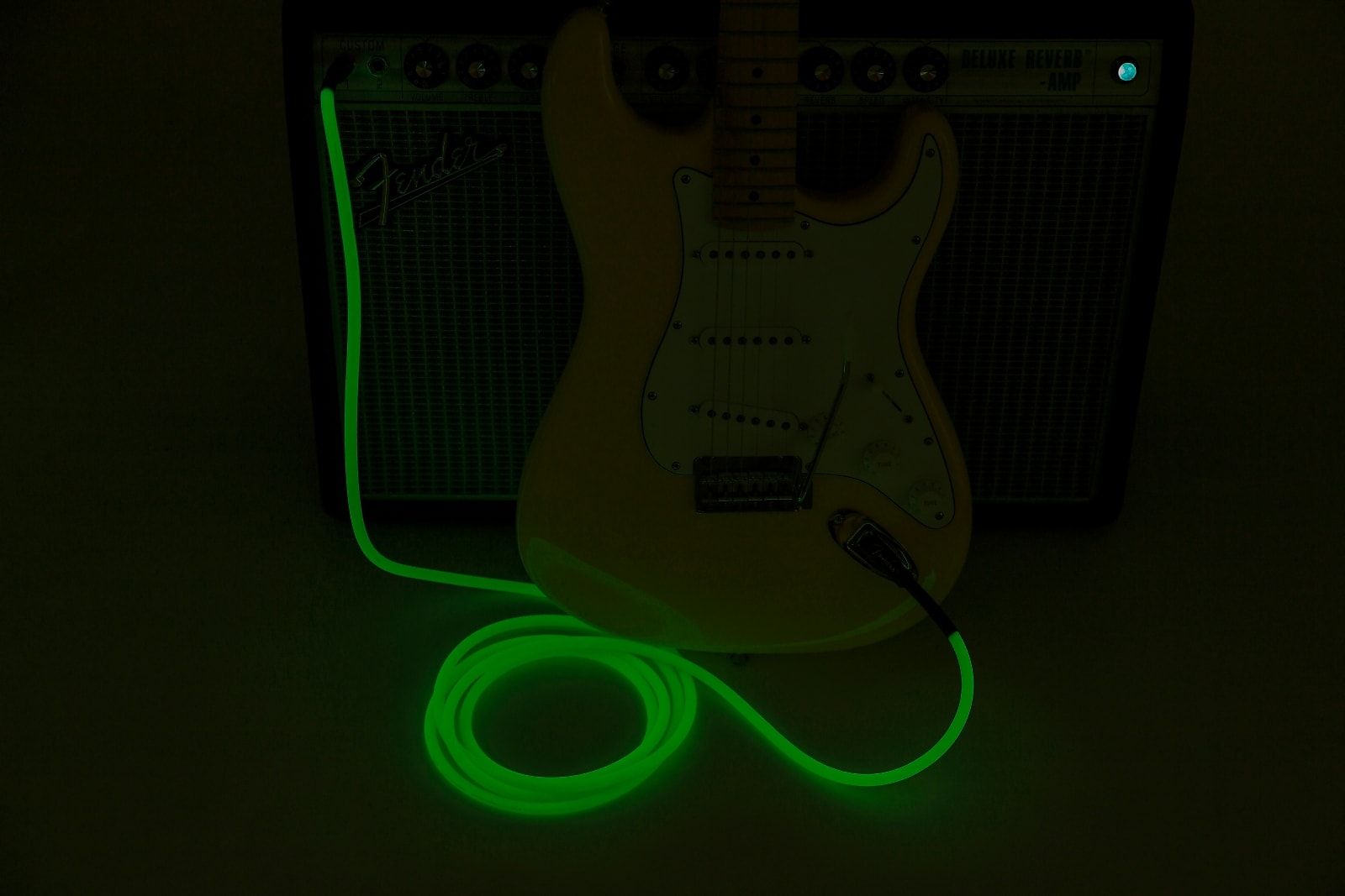 Fender Professional Glow in the Dark Cable, Green, 10'