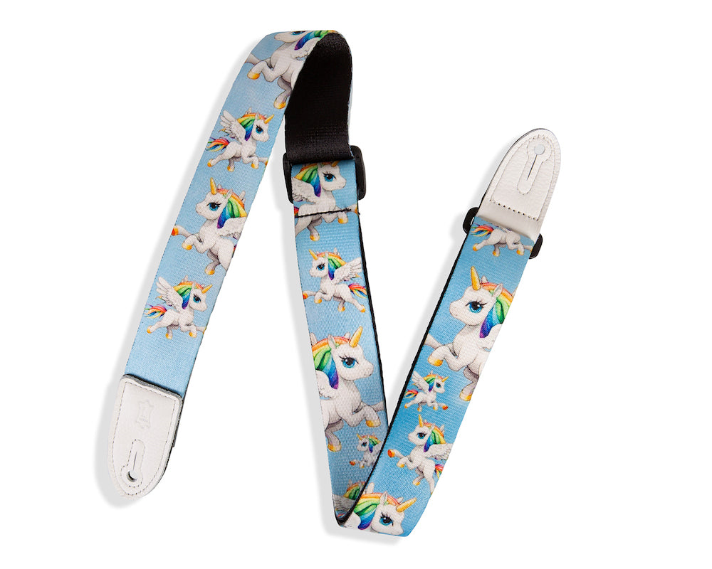 Levy's 1 1/2 inch Wide Kids Guitar Strap - Unicorns