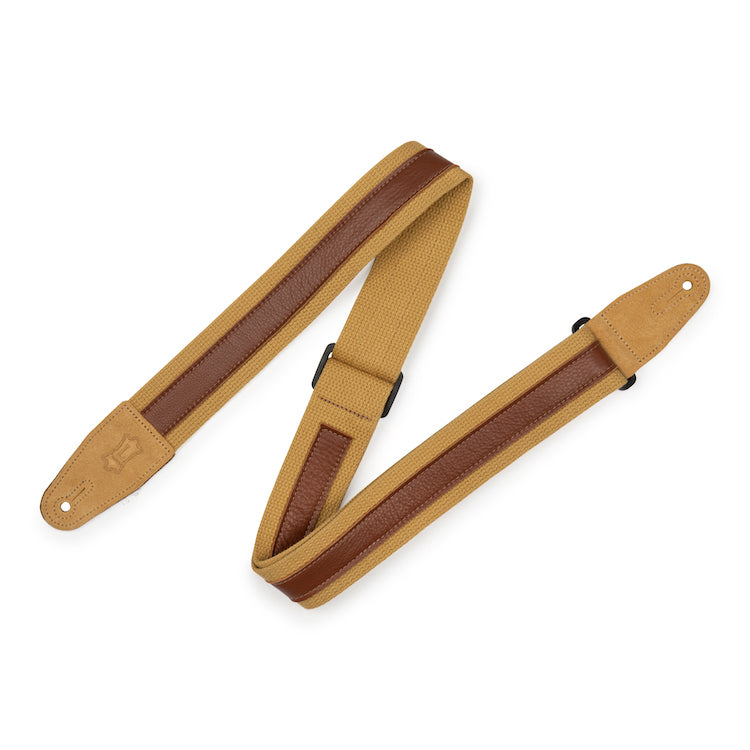 Levy's 2" Cotton Combo Series Strap w/1" Tan Leather strip - Tan